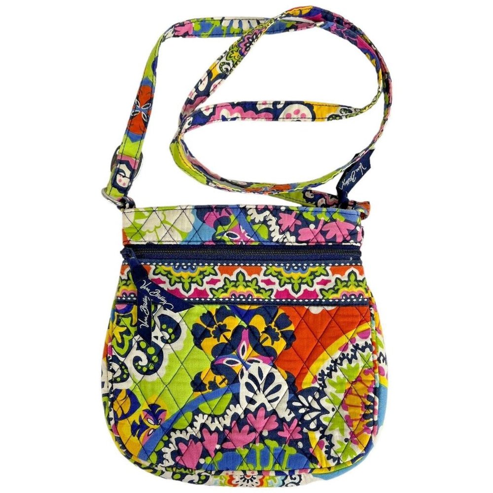 Vera Bradley Rio Crossbody Bag Purse Floral Quilted Zipper Closing Shoulder